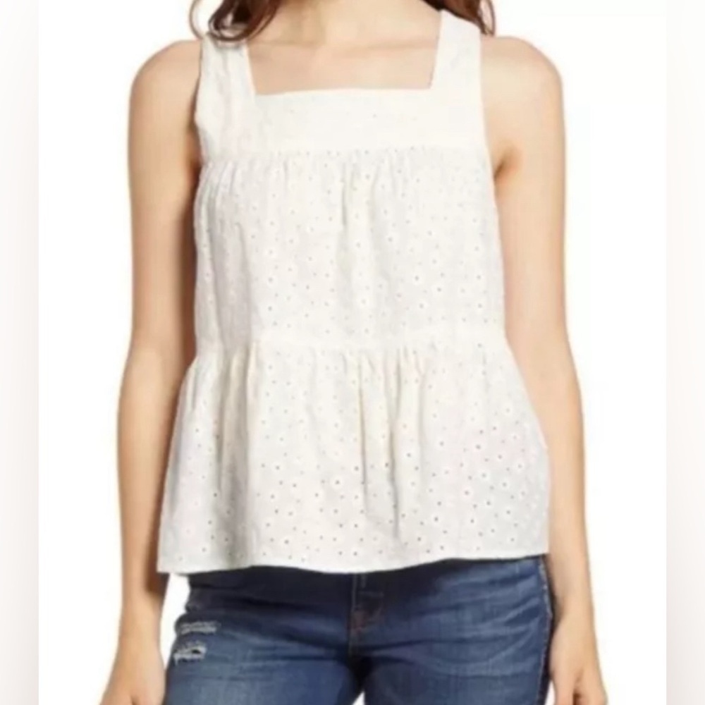 Madewell Lighthouse Off White Taylor Eyelet Blouse